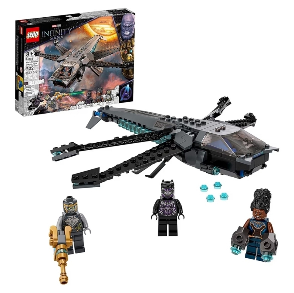 LEGO Marvel Black Panther Dragon Flyer 76186 Building Kit Toy Ages 8+ Retired